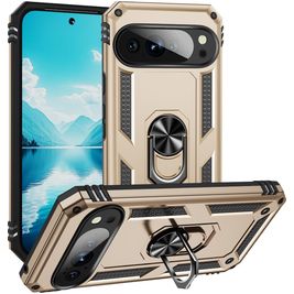 Mobigear Armor Ring Google Pixel 10 Pro XL Hülle Hardcase Backcover Stoßfest mit Ringhalter - Gold