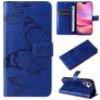 Mobigear Butterfly iPhone 16 Hülle Klapphülle Geldbörse - Blau