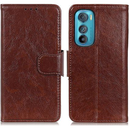 Mobigear Classy Motorola Edge 30 Hülle Klapphülle Geldbörse - Braun