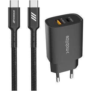 Mobigear Essentials Single USB-C Ladegerät USB-C 1 Meter Power Delivery 20W - Schwarz