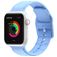 Mobigear Dashed Silikon Apple Watch Armband Dornschließe - 49/46/45/44 mm - Babyblau