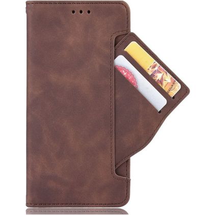 Mobigear Slide Wallet POCO F4 GT Hülle Klapphülle Geldbörse - Braun