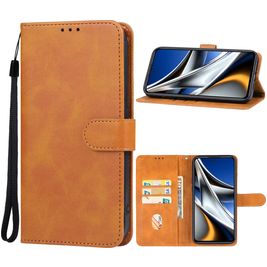 Mobigear Wallet POCO X5 Pro Hülle Klapphülle Geldbörse - Braun
