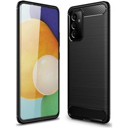 Mobigear Brushed Slim Samsung Galaxy A82 5G Hülle Flexibles TPU Backcover - Schwarz