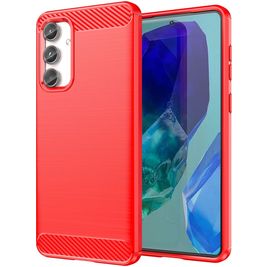 Mobigear Brushed Slim Samsung Galaxy M55 Hülle Flexibles TPU Backcover - Rot