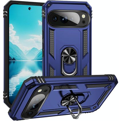 Mobigear Armor Ring Google Pixel 10 Pro XL Hülle Hardcase Backcover Stoßfest mit Ringhalter - Blau