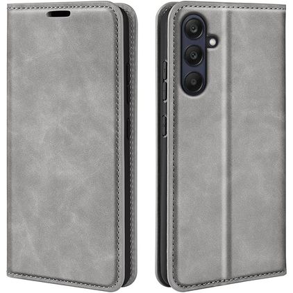 Mobigear Retro Slim Samsung Galaxy A26 Hülle Klapphülle Geldbörse - Grau