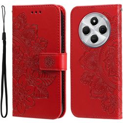 Mobigear Flowers Xiaomi Redmi 14C Hülle Klapphülle Geldbörse - Rot