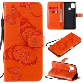 Mobigear Butterfly Samsung Galaxy A21s Hülle Klapphülle Geldbörse - Orange