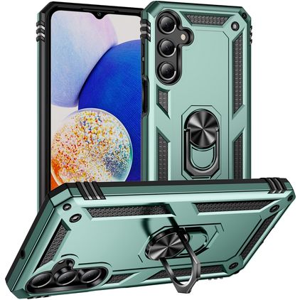 Mobigear Armor ring Samsung Galaxy A16 Hülle Hardcase Backcover Stoßfest mit Ringhalter - Grün