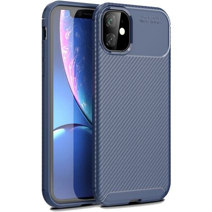 Mobigear Racing iPhone 12 Pro Max Hülle Flexibles TPU Backcover - Blau