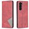 Mobigear Rhombus Slim Samsung Galaxy S25 Plus Hülle Klapphülle - Rot