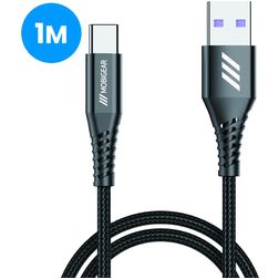 Mobigear Nylon USB-A auf USB-C Kabel 1 Meter - Schwarz