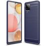 Mobigear Brushed Slim Samsung Galaxy A12 Hülle Flexibles TPU Backcover - Blau