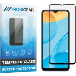 Mobigear Premium OPPO A15 Panzerglas Displayschutz - Hüllenfreundlich - Schwarz