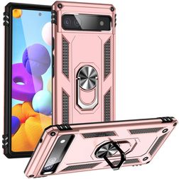 Mobigear Armor Ring Google Pixel 6a Hardcase Backcover Shockproof mit Ringhalter - Roségold