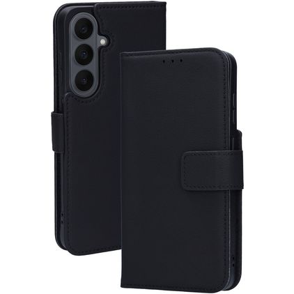 Mobiparts Wallet Samsung Galaxy S26 FE Hülle Echtes Leder Klapphülle Geldbörse - Schwarz
