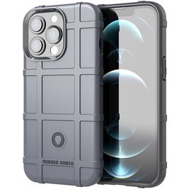 Mobigear Rugged Shield iPhone 13 Pro Max Hülle Flexibles TPU Backcover Stoßfest - Grau