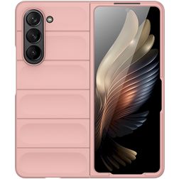 Mobigear Bumpy Samsung Galaxy Z Fold 5 Hülle Flexibles TPU Backcover - Pink