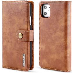Mobigear Snap Button iPhone 11 Hülle Abnehmbare 2in1 Klapphülle Geldbörse - Braun
