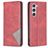 Mobigear Rhombus Slim Samsung Galaxy S25 Hülle Klapphülle - Rot