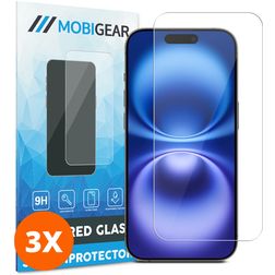 Mobigear iPhone 16 Plus Panzerglas Gehärtetes Glas Displayschutz - Hüllenfreundlich (3er Pack)
