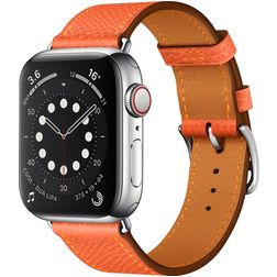 Mobigear Torino Leder Apple Watch Armband Dornschließe - 42/41/40/38 mm - Orange