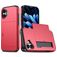 Mobigear Card iPhone 16 Plus Hülle Hardcase Backcover Stoßfest mit Kartenhalter - Rot
