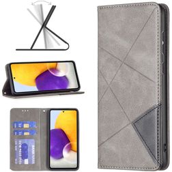 Mobigear Rhombus Slim Samsung Galaxy A73 Hülle Klapphülle - Grau
