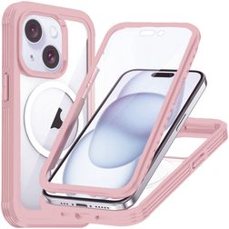 Mobigear Rugged Mag iPhone 15 Plus MagSafe Hülle Hardcase Backcover Stoßfest - Pink