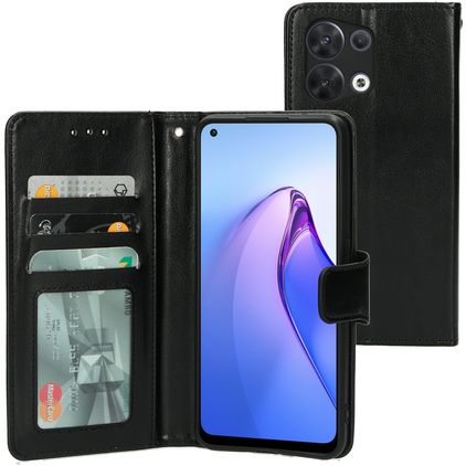 Mobiparts Classic Wallet OPPO Reno 8 Klapphülle Portemonnaie - Schwarz
