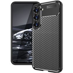 Mobigear Racing Samsung Galaxy S23 Hülle Flexibles TPU Backcover - Schwarz