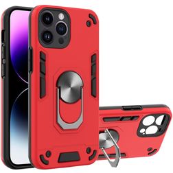 Mobigear Armor Ring iPhone 14 Pro Max Hülle Hardcase Backcover Stoßfest mit Ringhalter - Rot