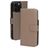 Mobiparts iPhone 16 Pro Max MagSafe Hülle Echtes Leder Abnehmbare 2in1 Klapphülle Geldbörse - Taupe