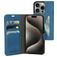Mobiparts Classic Wallet iPhone 15 Pro Hülle Klapphülle Geldbörse - Steel Blue