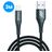 Mobigear Nylon USB-A auf Apple Lightning Kabel MFI 3 m - Schwarz