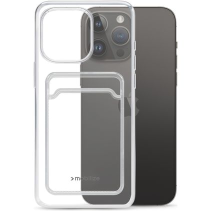 Mobilize Gelly Card Transparent iPhone 14 Pro Max TPU (flexibel) Backcover mit Kartenfach - Transparent