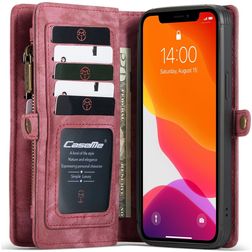 Caseme 008 iPhone 12 Pro Hülle Abnehmbare 2in1 Klapphülle Geldbörse - Rot