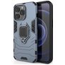 Mobigear Armor Ring iPhone 13 Pro Hülle Hardcase Backcover Stoßfest mit Ringhalter - Blau