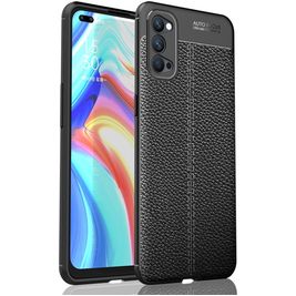 Mobigear Luxury OPPO Reno 4 Hülle Flexibles TPU Backcover - Schwarz