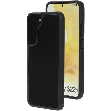 Mobiparts Rugged Clear Samsung Galaxy S22 Plus Hülle Hardcase Backcover Stoßfest - Transparent / Schwarz