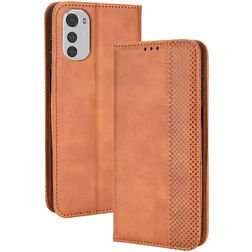 Mobigear Sensation Motorola Moto E32s Hülle Klapphülle Geldbörse - Braun