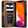 Caseme 008 iPhone 12 Mini Hülle Abnehmbare 2in1 Klapphülle Geldbörse - Braun