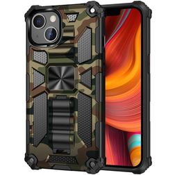 Mobigear Armor Stand iPhone 13 Hülle Hardcase Backcover Stoßfest mit Ständer - Grün