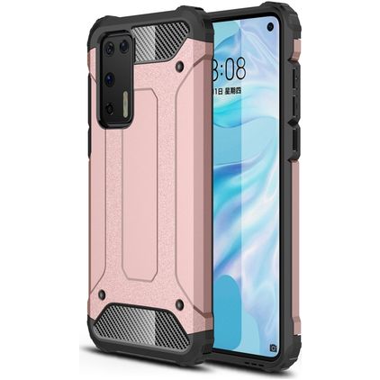 Mobigear Outdoor Huawei P40 Hülle Hardcase Backcover Stoßfest - Roségold