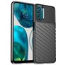 Mobigear Groove Motorola Moto G42 Hülle Flexibles TPU Backcover - Schwarz