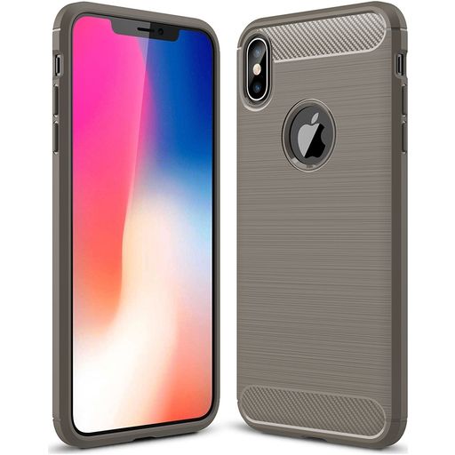 Mobigear Brushed Slim iPhone XS Max Hülle Flexibles TPU Backcover - Grau