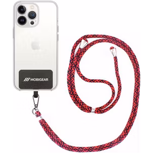 Mobigear Lanyard Universal-Handykette einstellbar - Rot / Schwarz