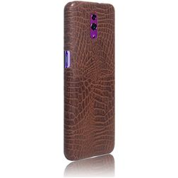Mobigear Croco OPPO Reno Hülle Hardcase Backcover - Braun