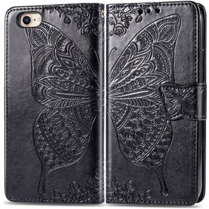 Mobigear Butterfly iPhone 16e Hülle Klapphülle Geldbörse - Schwarz